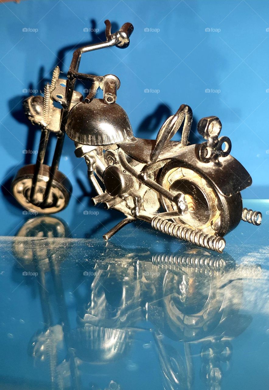 small decorative welded metal motorcycle