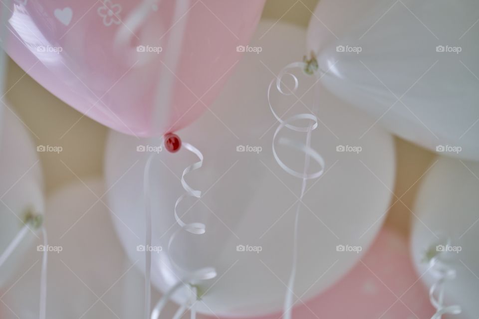 White and Pink Balloons