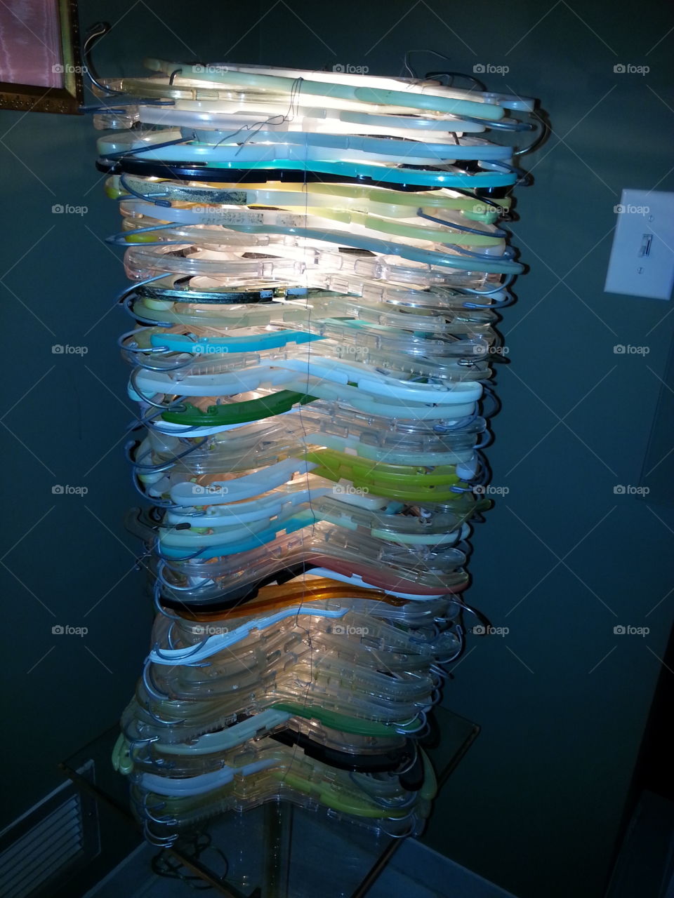 artsy coat hanger light fixture