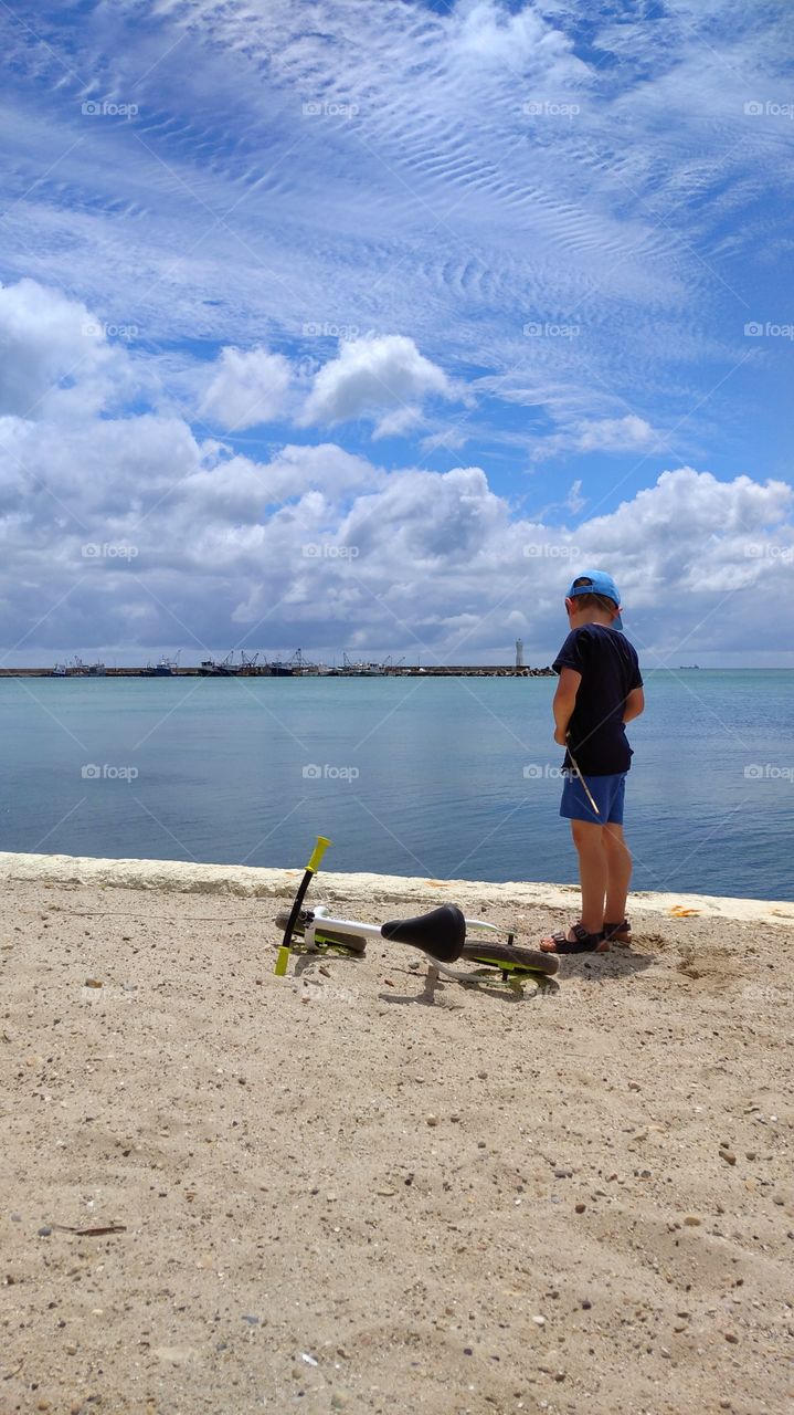 On the beach with my bike