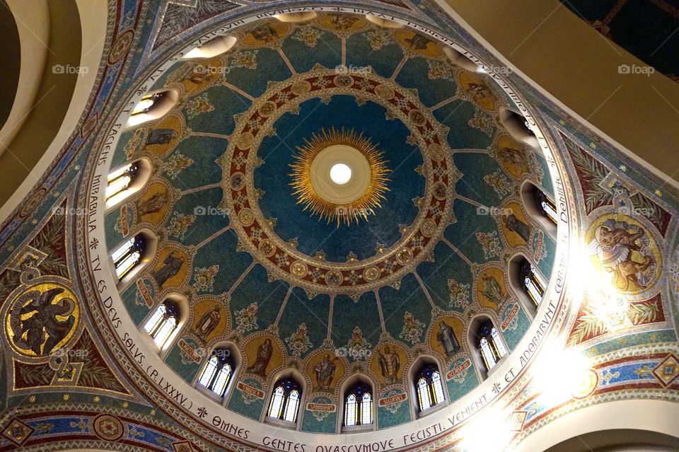 Stunning mosaic dome at Parroquia de San Manuel y San Benito, Madrid, Spain 