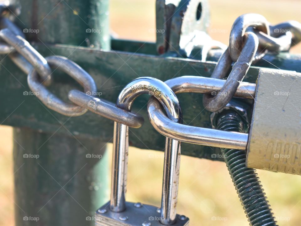 Intertwining locks on a gate
