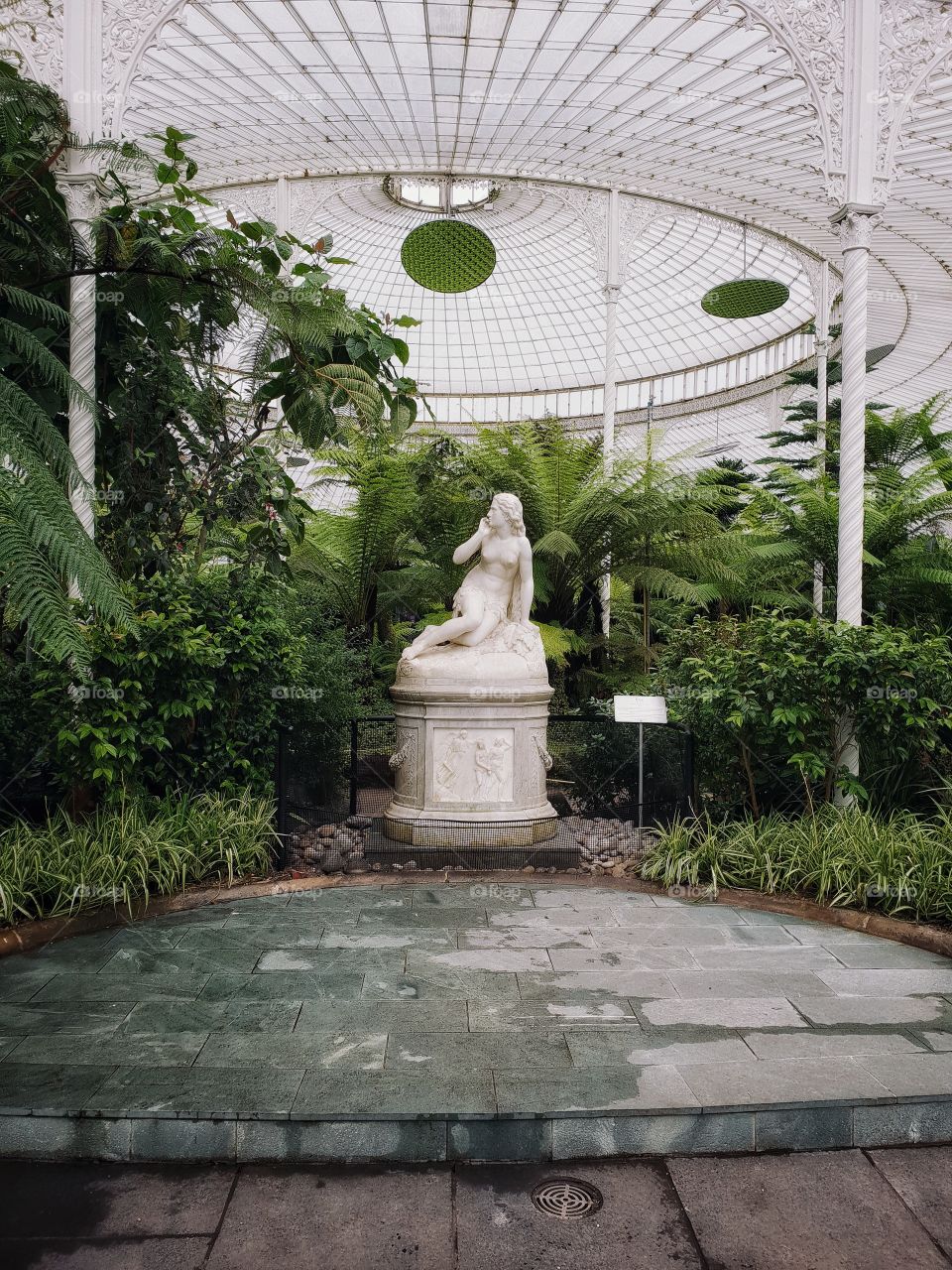 classical statue in botanical gardens