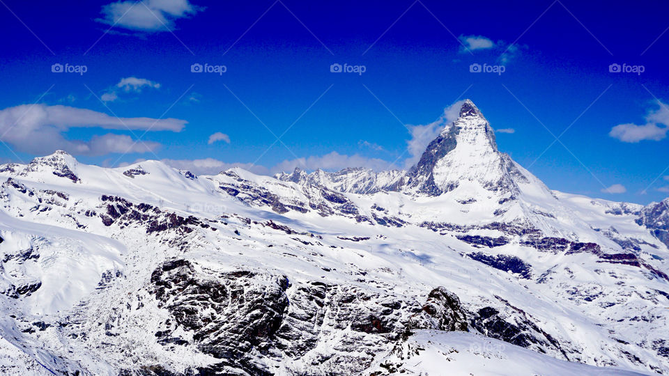 View of mountain peak in Matterhorn, Switzerland