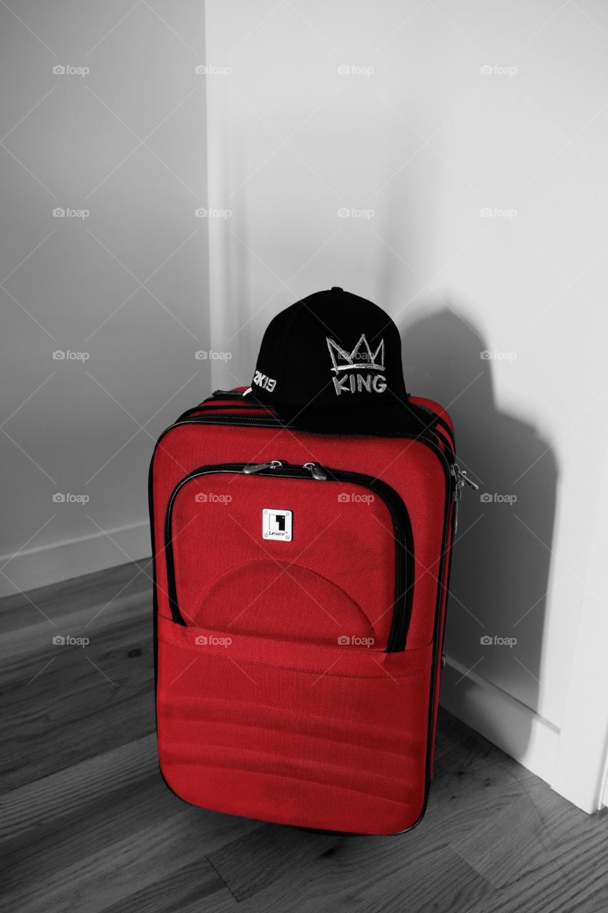 Red Suitcase With King James SnapBack Hat 