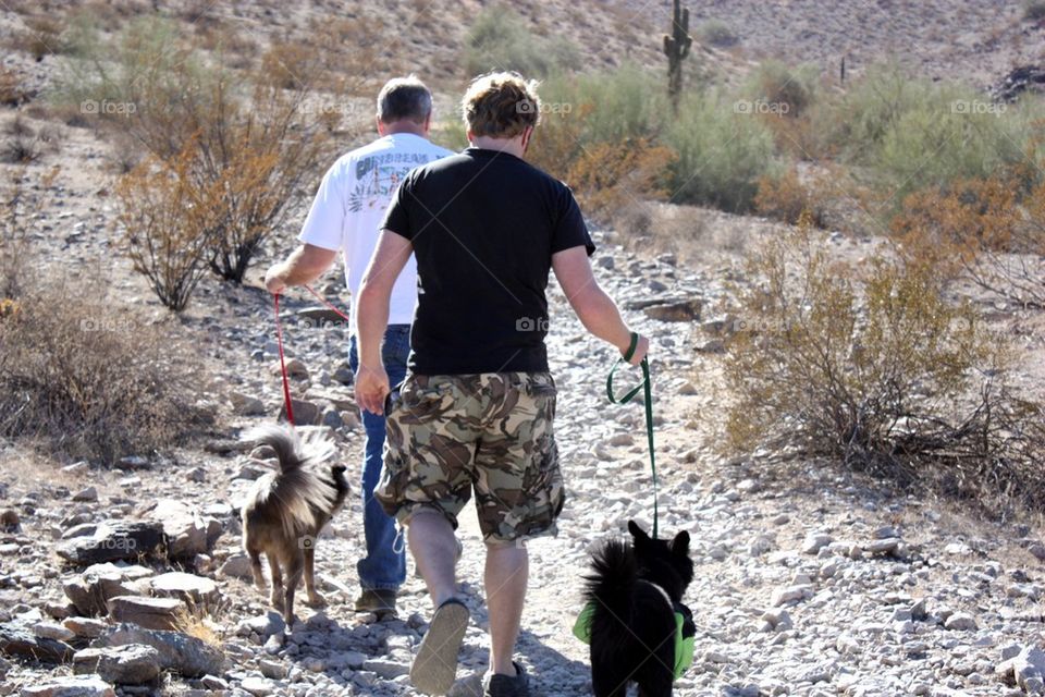 Guys hiking in Arizona 