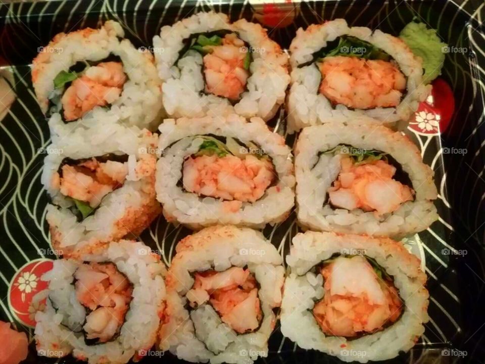 asian sushi roll cooked shrimp HEB