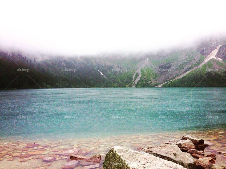 rain on the lake