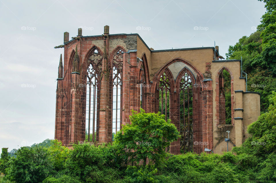 View of church old ruin