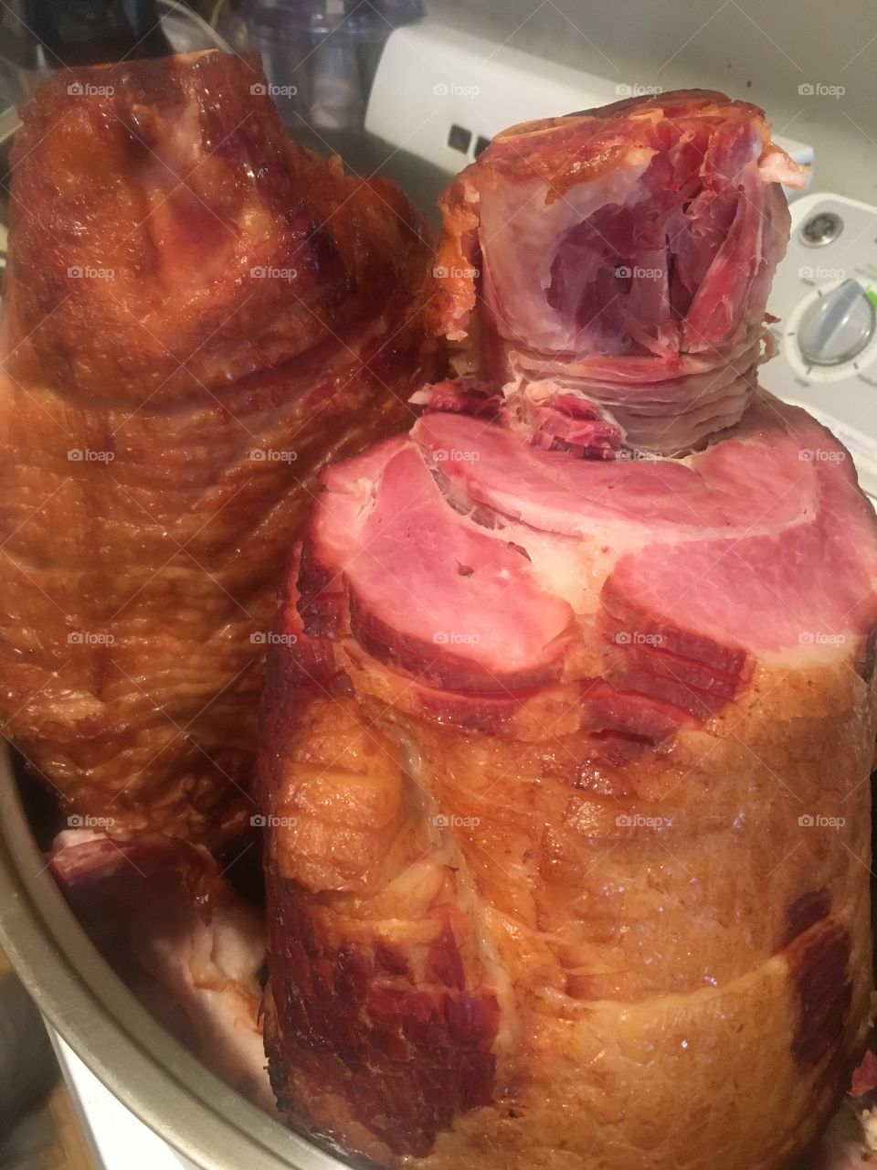 Home-smoked hams