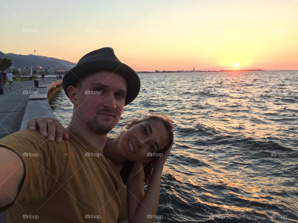 İzmir sunset. Taking a walk after a long day