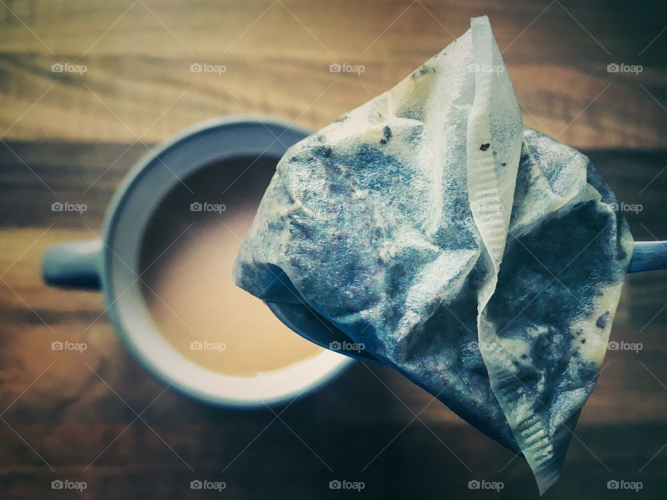 Tea break. Making a cup of tea. 