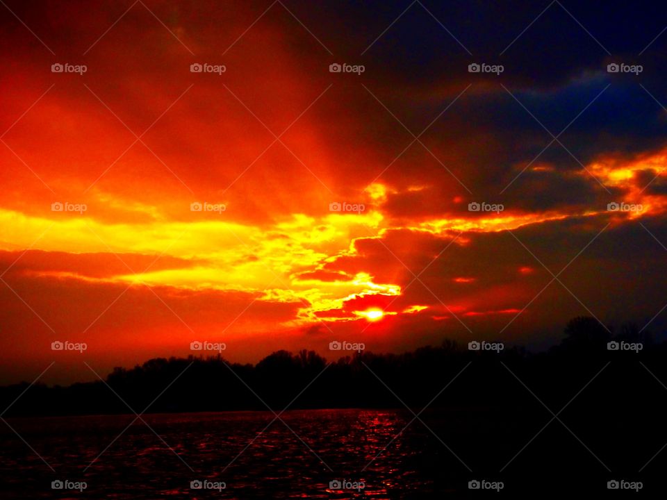 Beautiful view at sunset. 