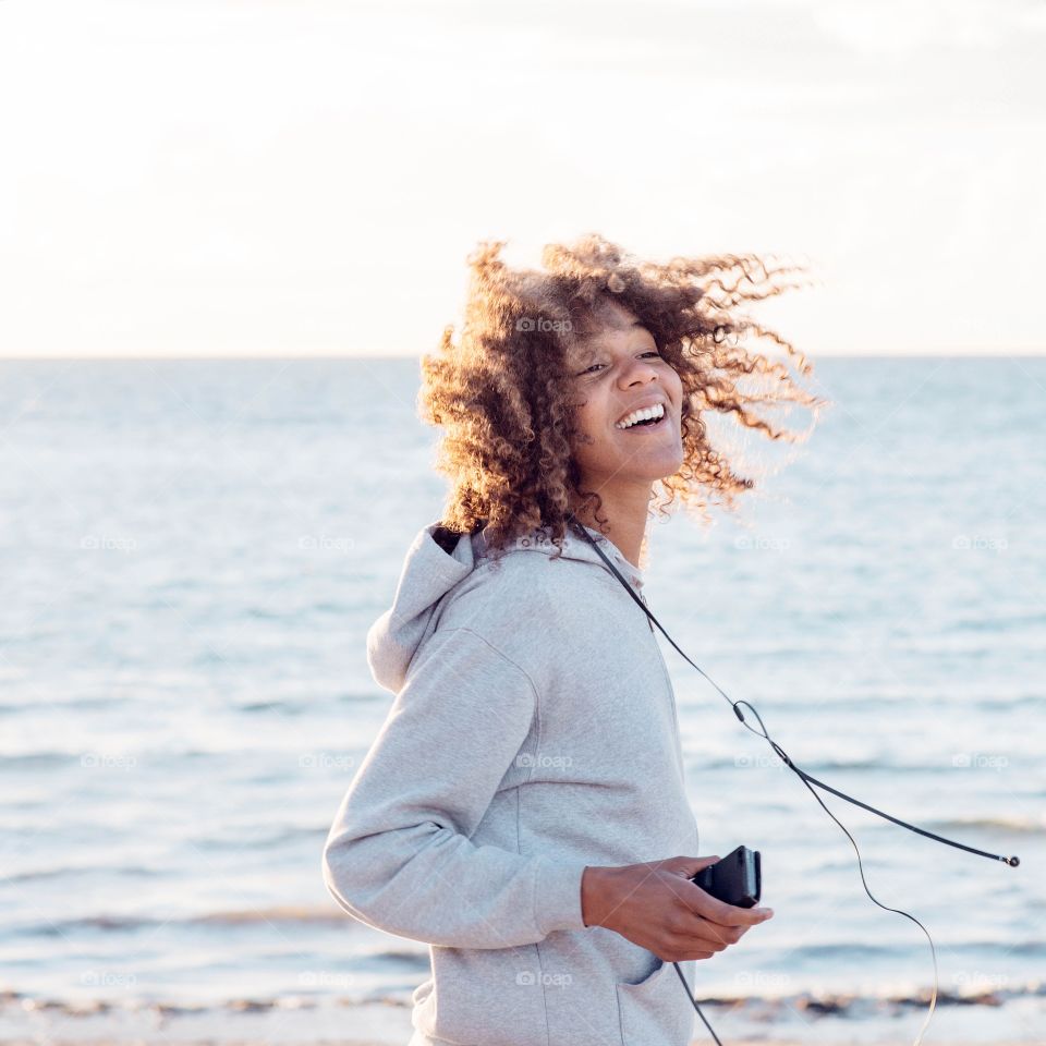 Enjoying the beach . Out by the sea 