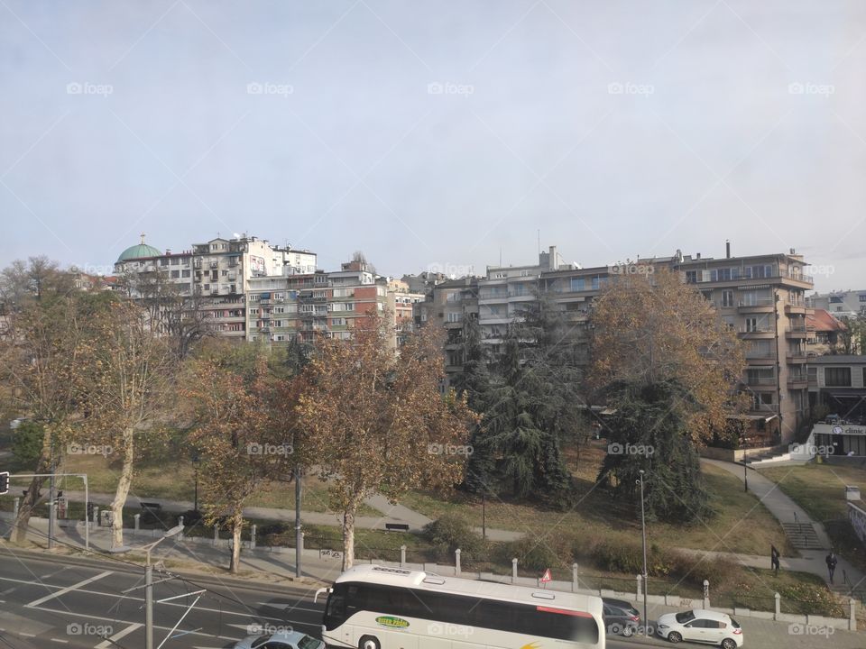 Belgrade Serbia Vracar panorama in autumn