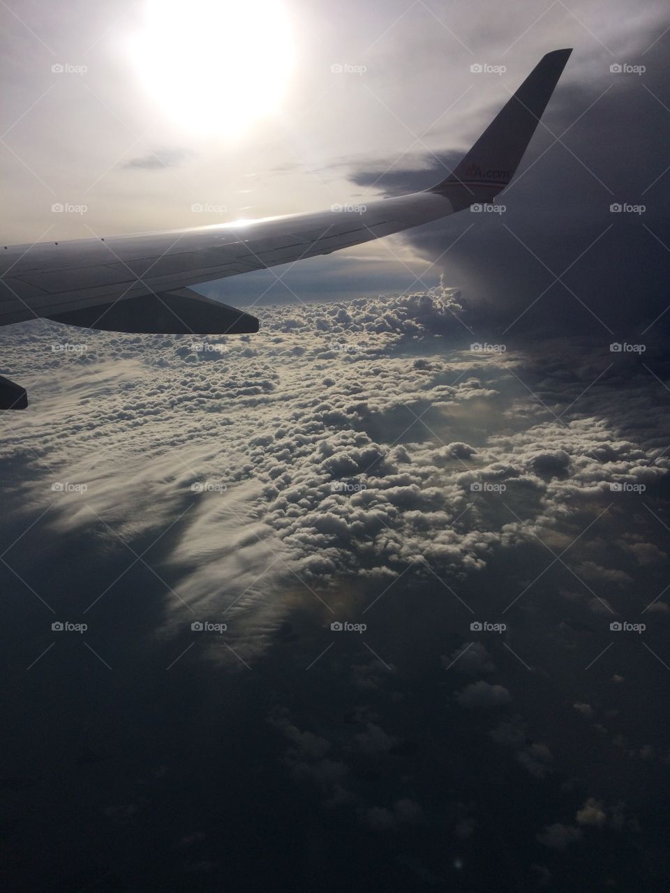 Plane window view 