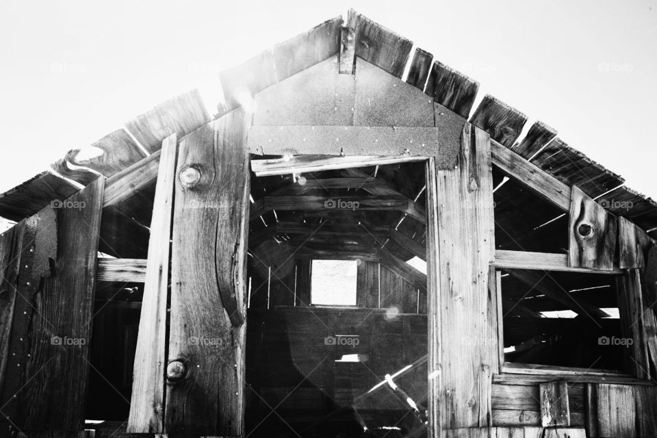 Old cabin in the blazing sun