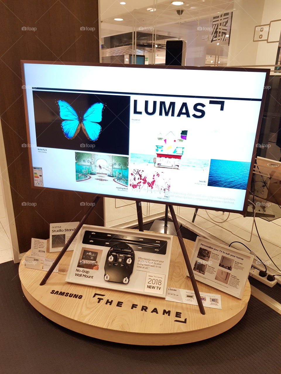 Samsung The Frame art mode TV displaying Lumas gallery London UK