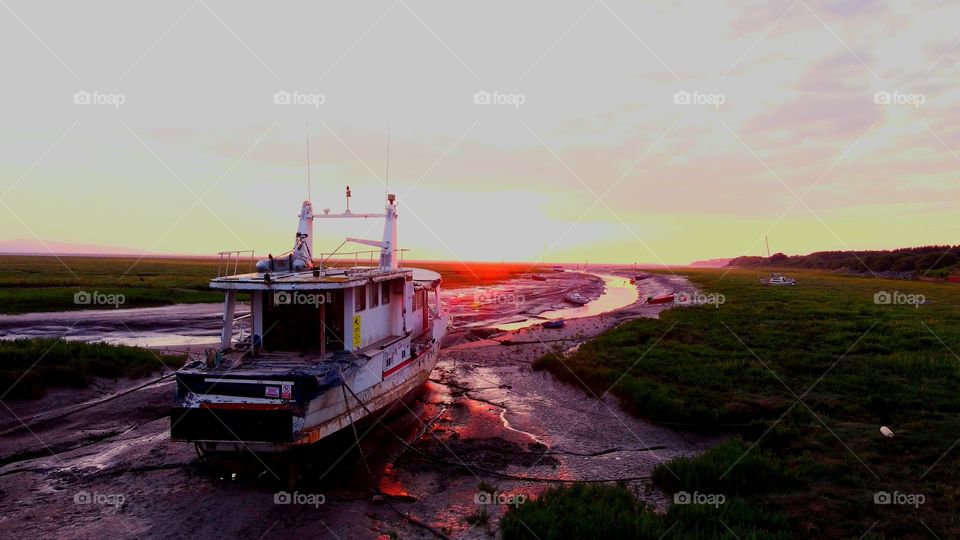 Boat and sunset
