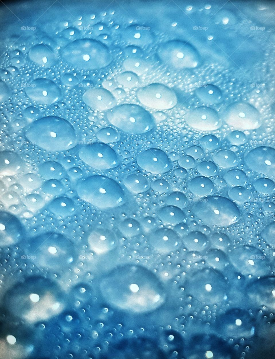 Water drops on plastic