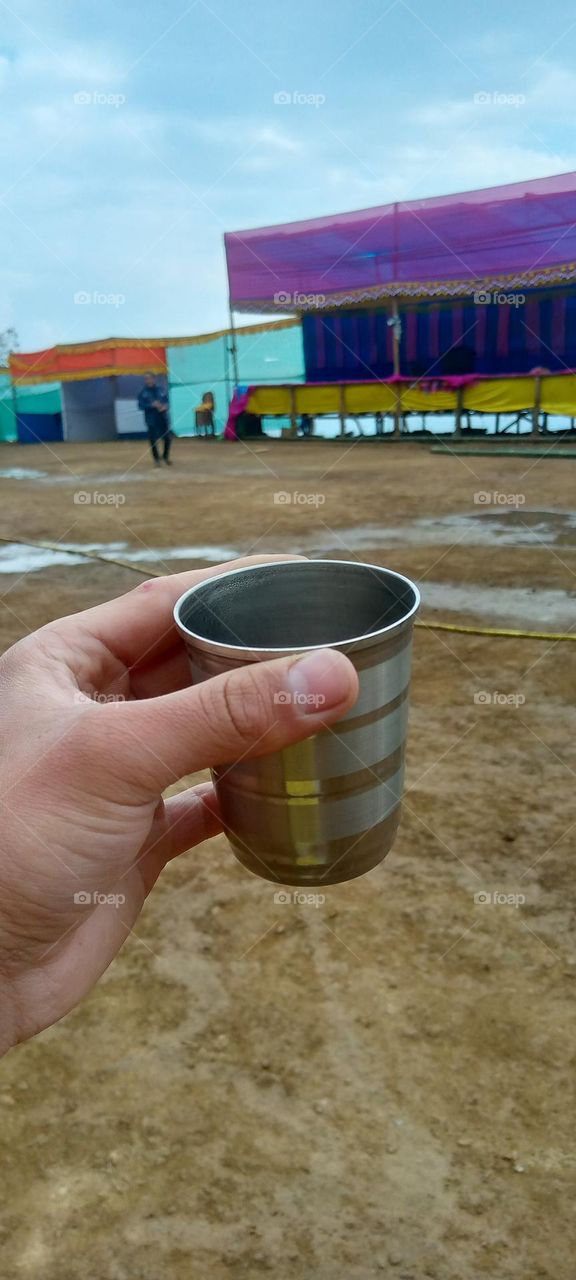Taking hot tea after doing work 😟 at a Festival of Lepchas❤️
