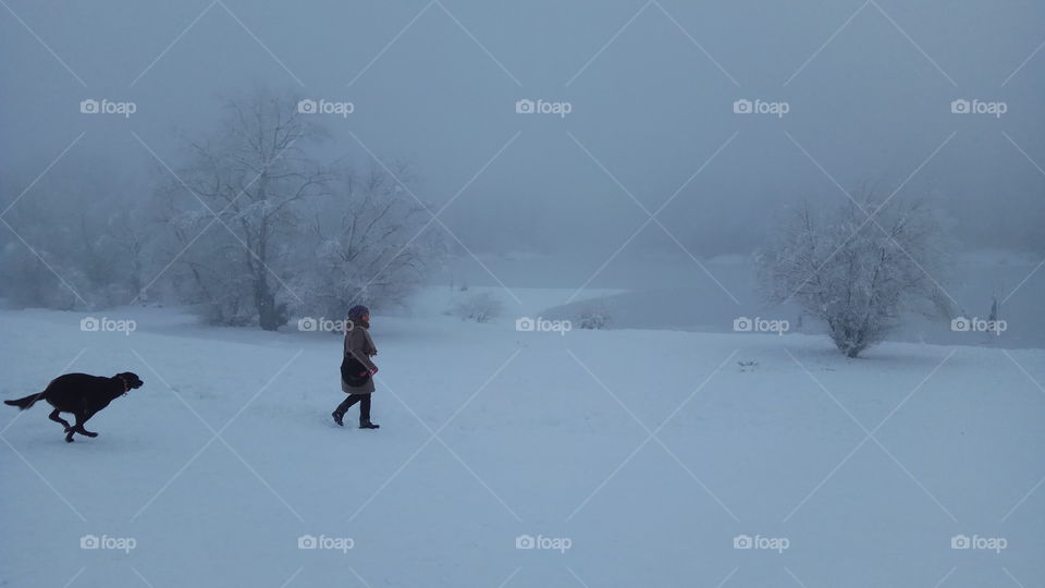 peaceful cold winter day with best friend