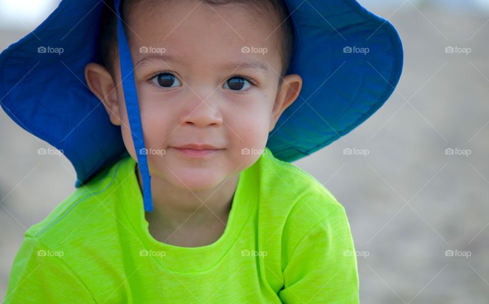 Toddler looking straight at the camera 