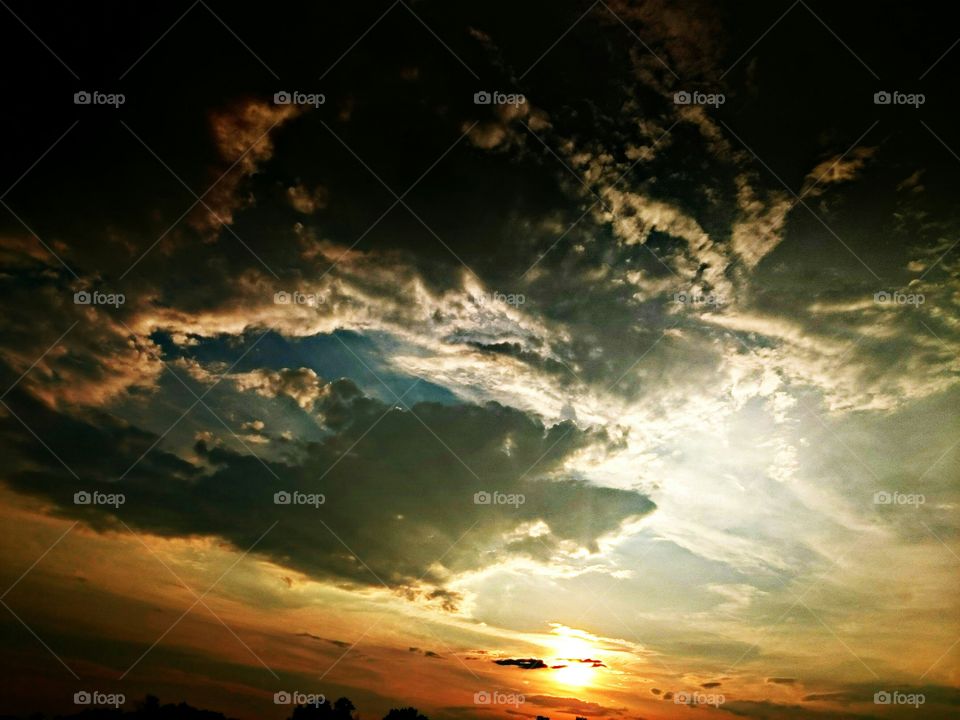 Dramatic sky during sunset