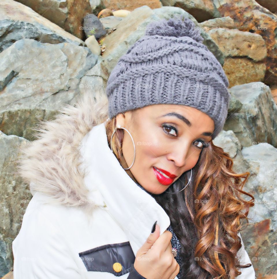 young woman looking at the camera