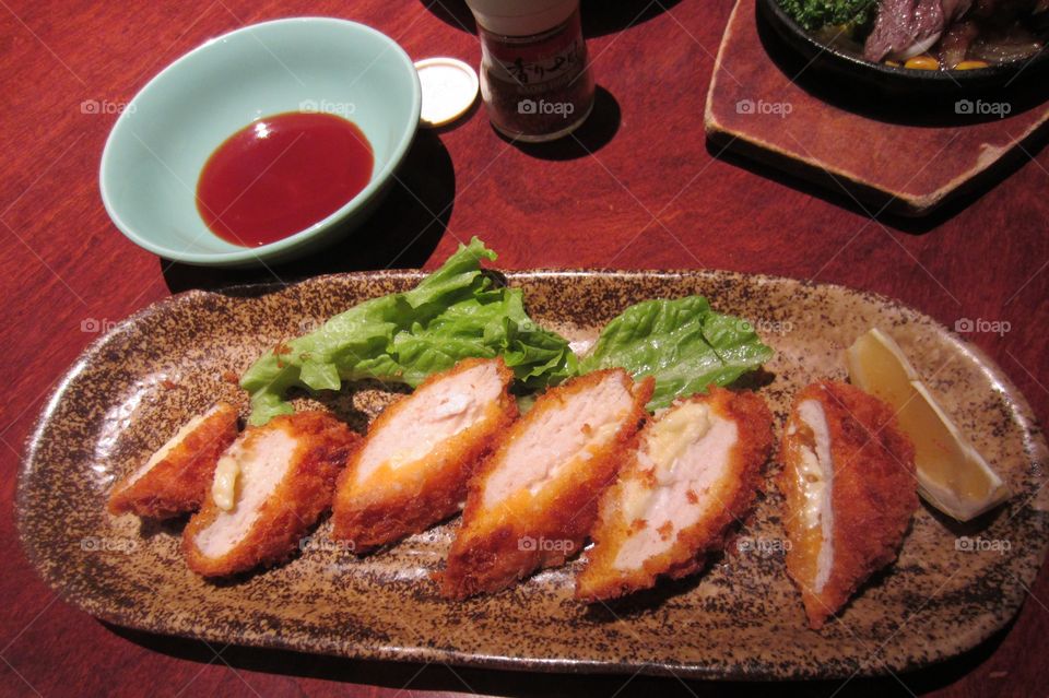 Tonkatsu, Japanese Deep Fries, Breaded Pork Cutlet with Sauce