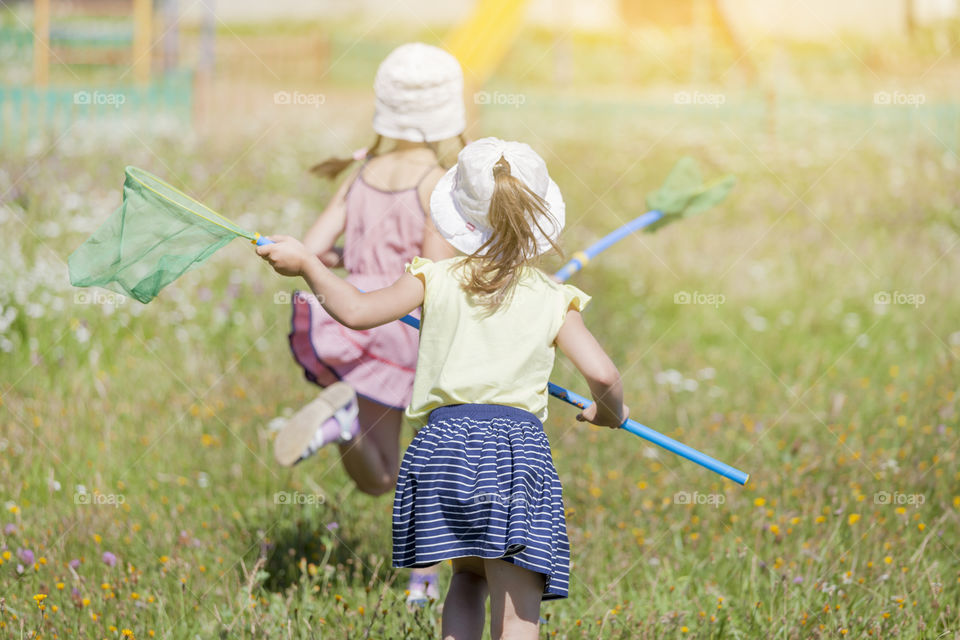 Girls enjoying the summer in the countryside