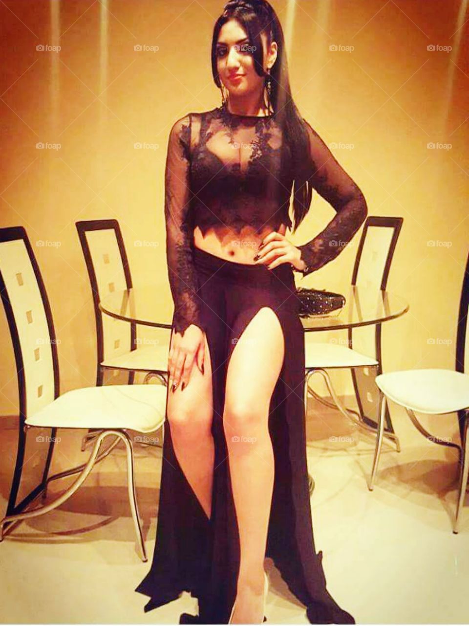 Portrait of stylish woman posing