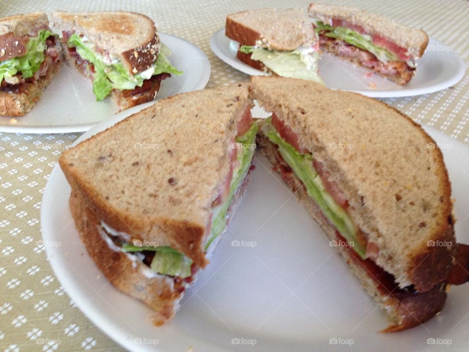 Bacon lettuce and tomato sandwich