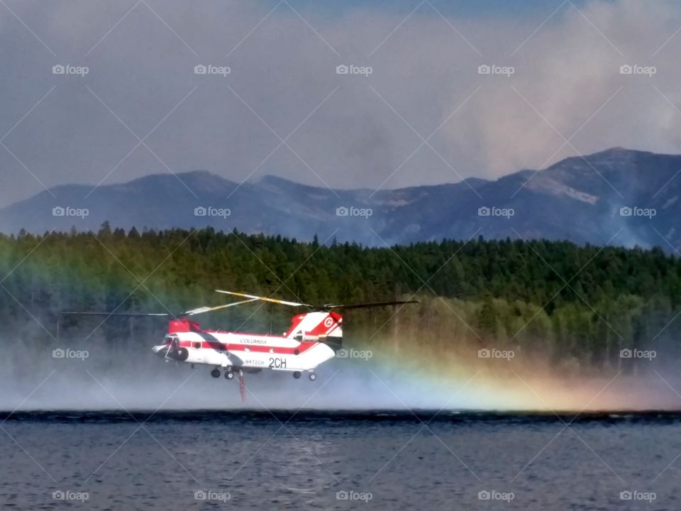 Rice Ridge Fire, aircraft in action, Seeley Lake, MT