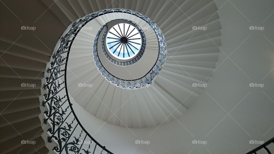 Going up. Great view of a spiral staircase in London.