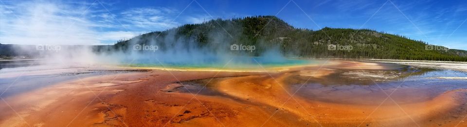 Panoramic view of hot spring