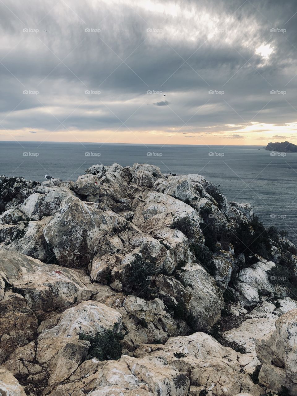 Sea rocks landscape view