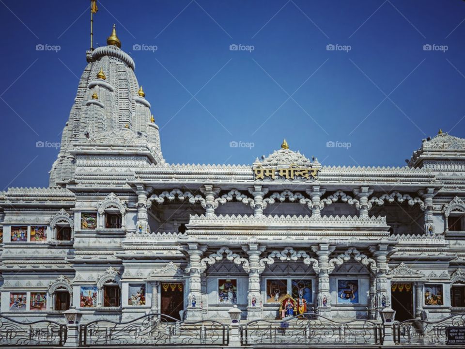 Hindu temple in Vrindavan, Mathura, India.