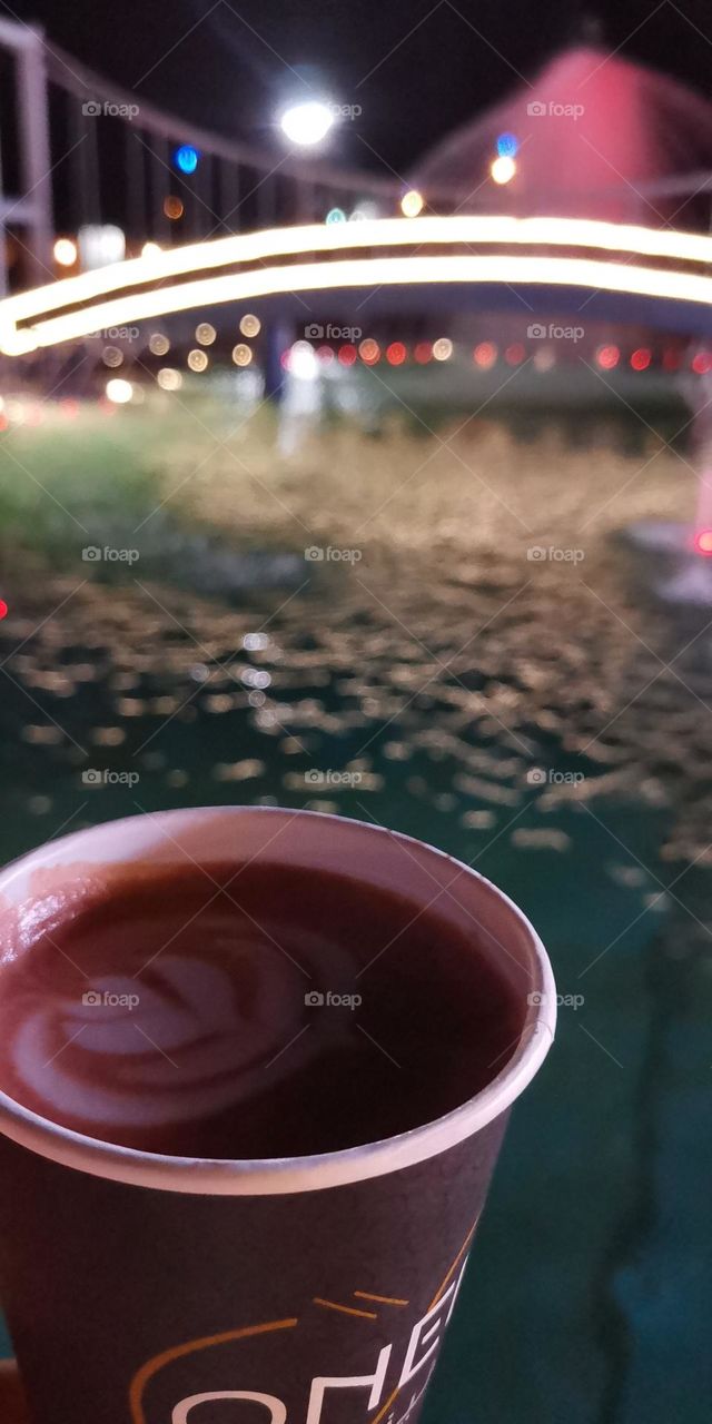 A cup of coffee at the beginning of summer