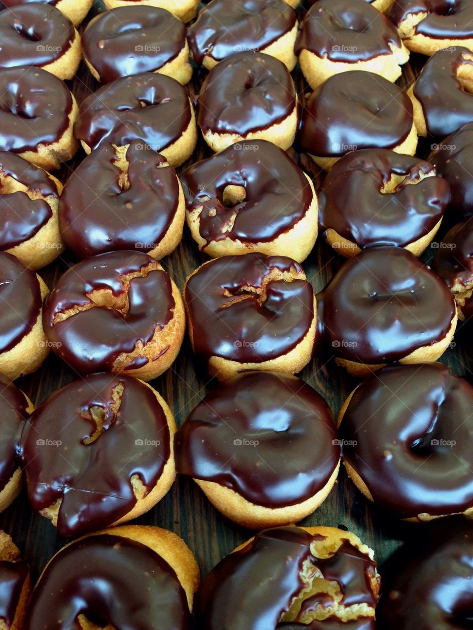 Mini donuts á la chocolate.