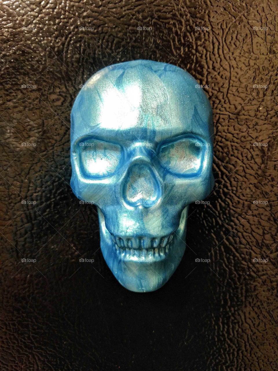 Shiny blue skull