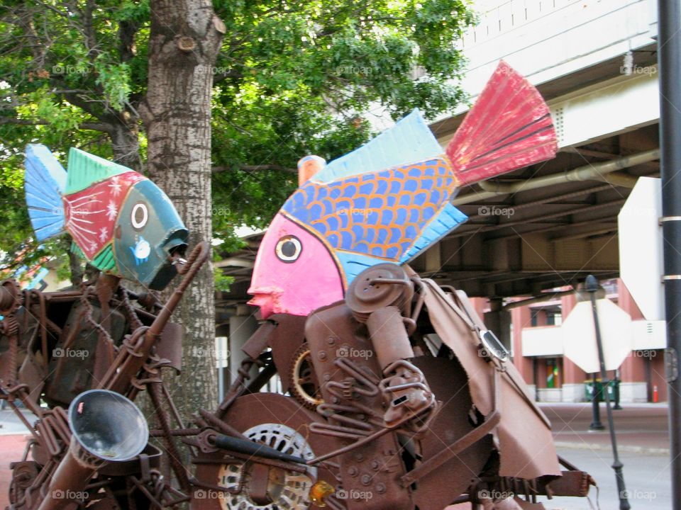 Fish sculpture in downtown St. Louis Missouri