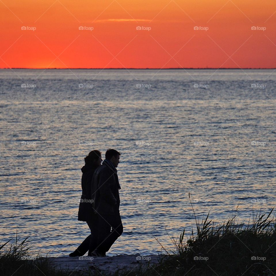 Couple in sunset 