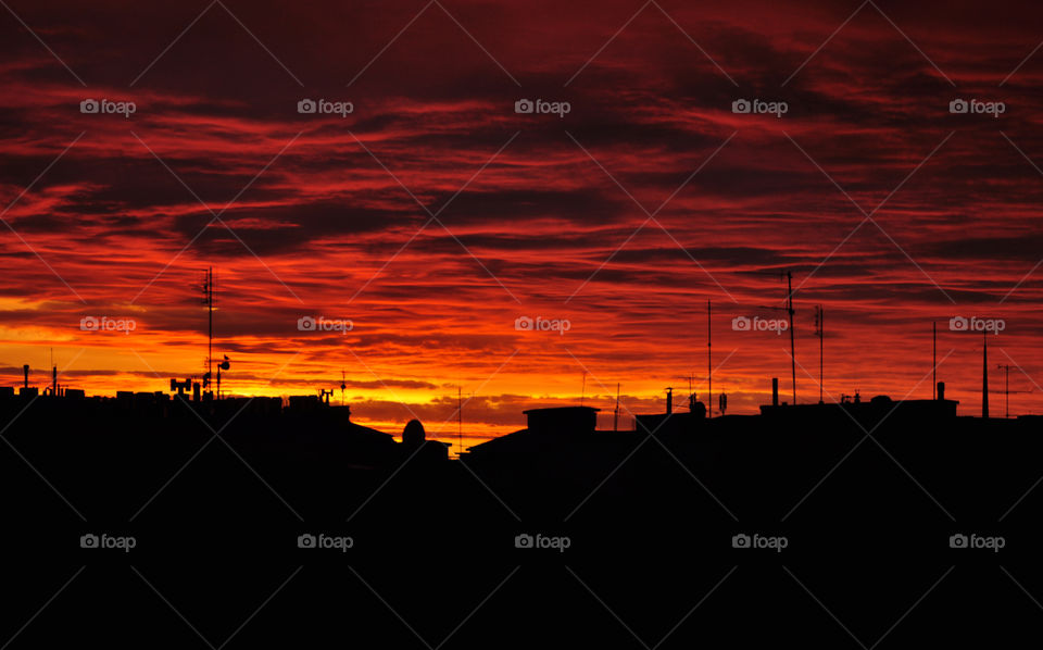 bright city sunset