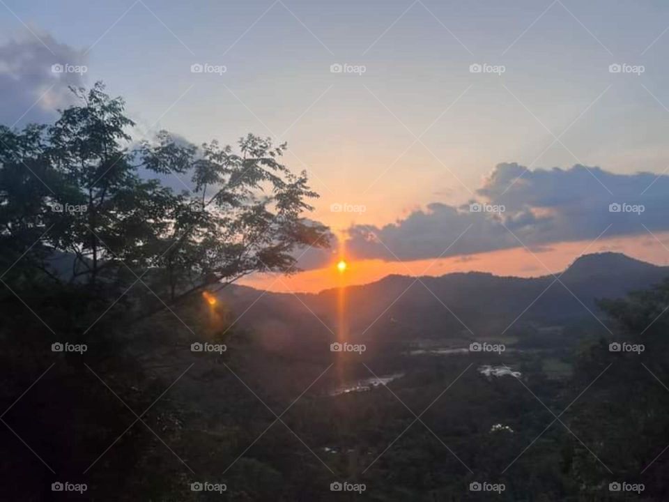beautiful Sunset embracing the mountains