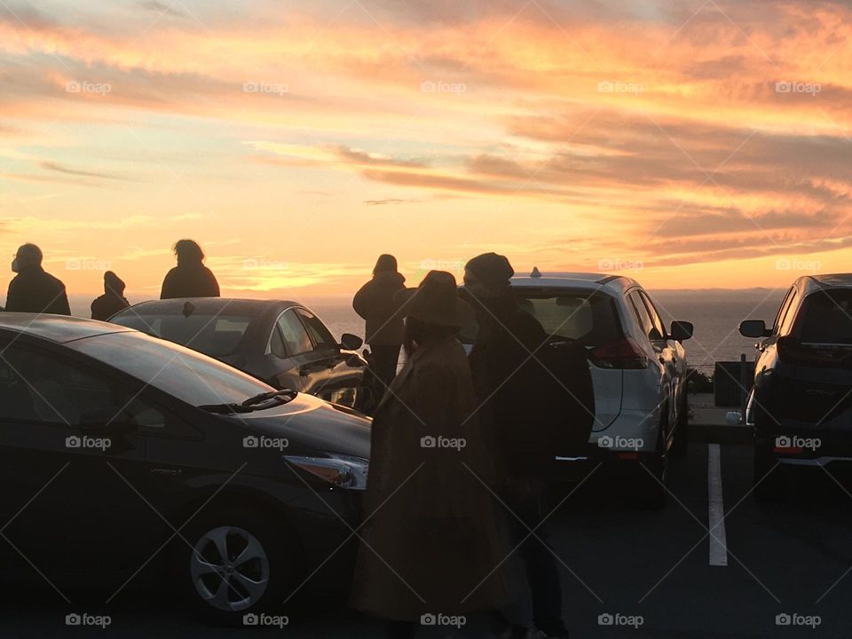 People coming to see the sunset