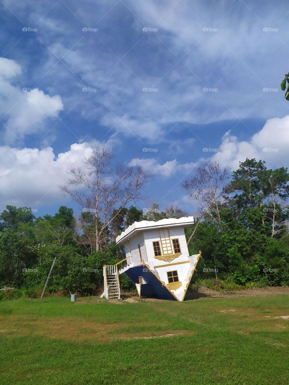 Upside Down House.  Photo taken on the coast of South Kalimantan, Indonesia