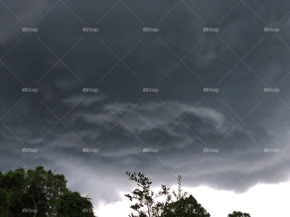 Dark grey storm clouds gathering.