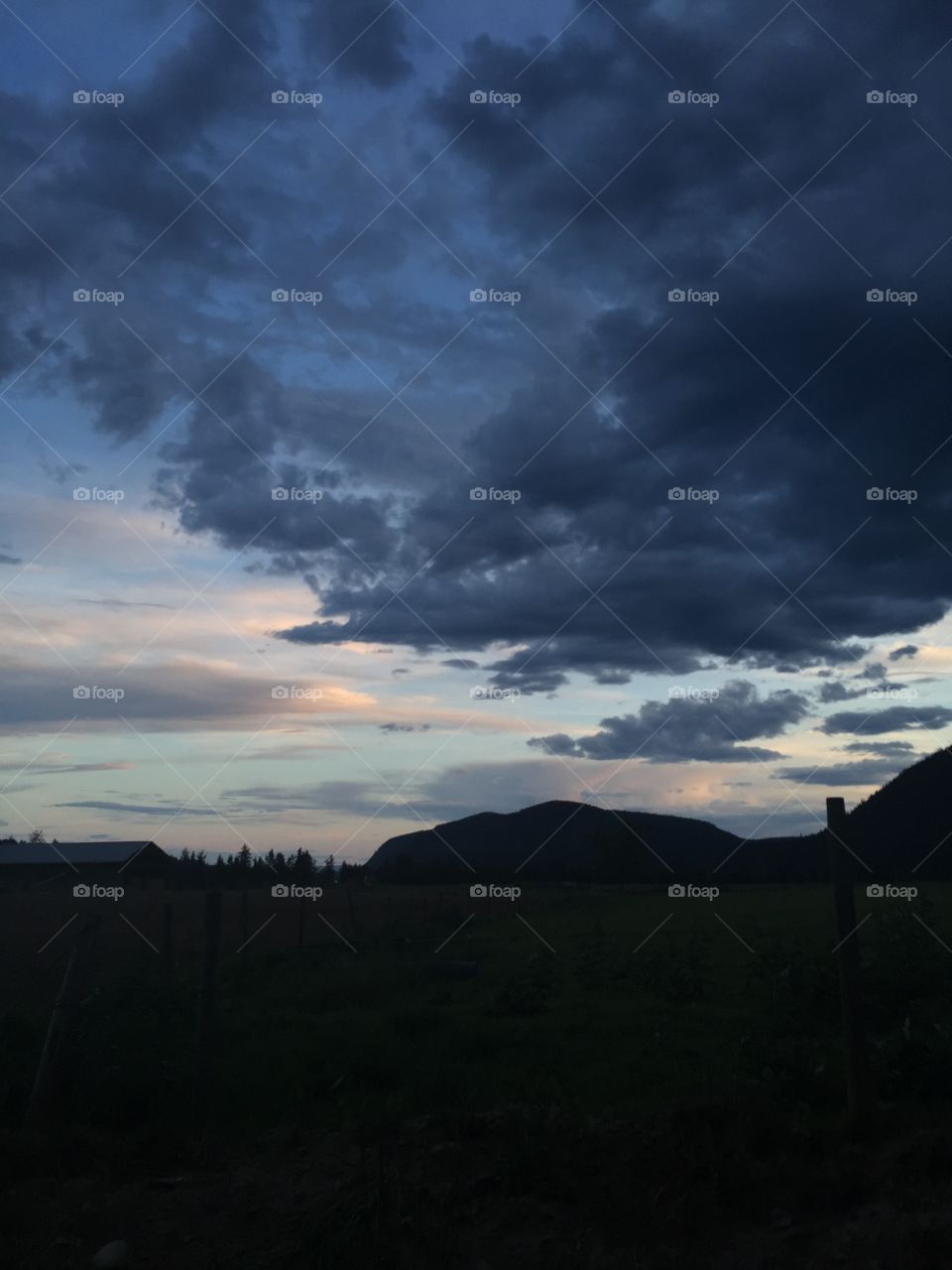 The beautiful evening sky in British Columbia, Canada