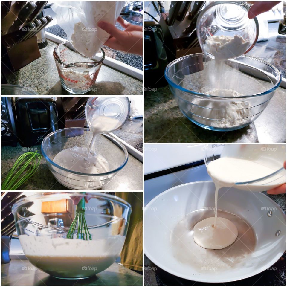 The process of making pancakes